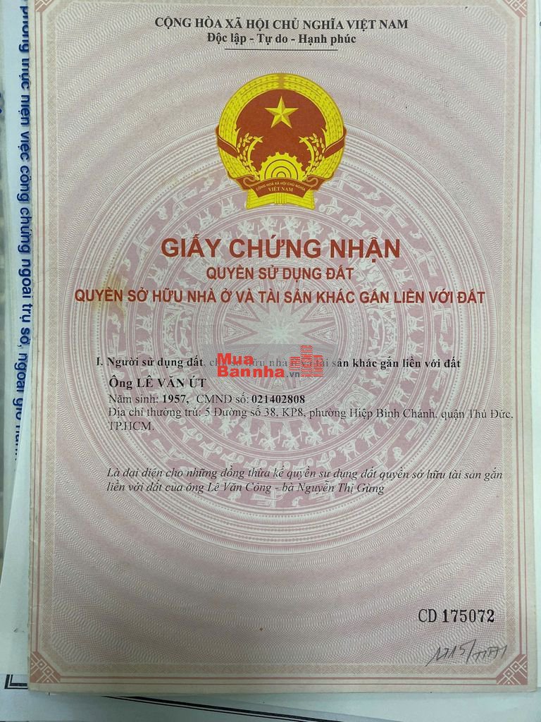 Nhà mặt tiền số 5 đường 38, Hiệp Bình Chánh