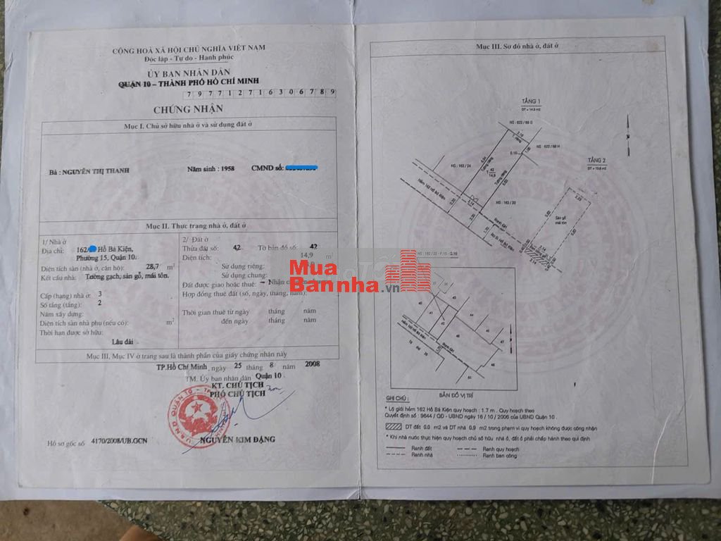 bán nhà cũ hồ bá kiện q10