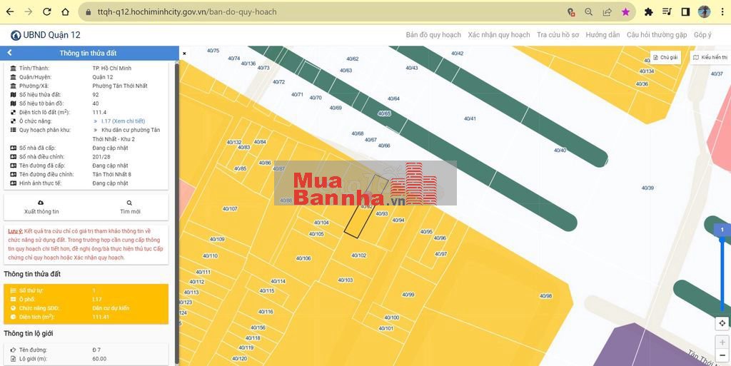 Chính chủ MT 60m VIP 38ha Metro Tham Lương