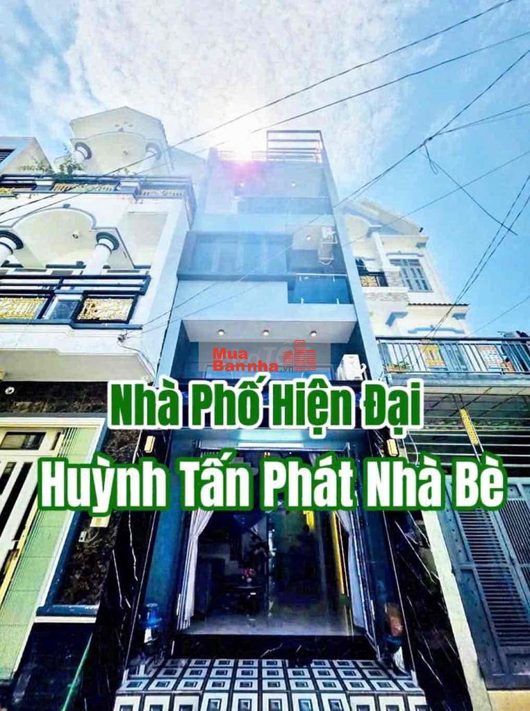 BÁN NHÀ 4 TẦNG HẺM XE HƠI HUỲNH TẤN PHÁT NHÀ BÈ 4X12,5M GIÁ 6 TỶ 090TR