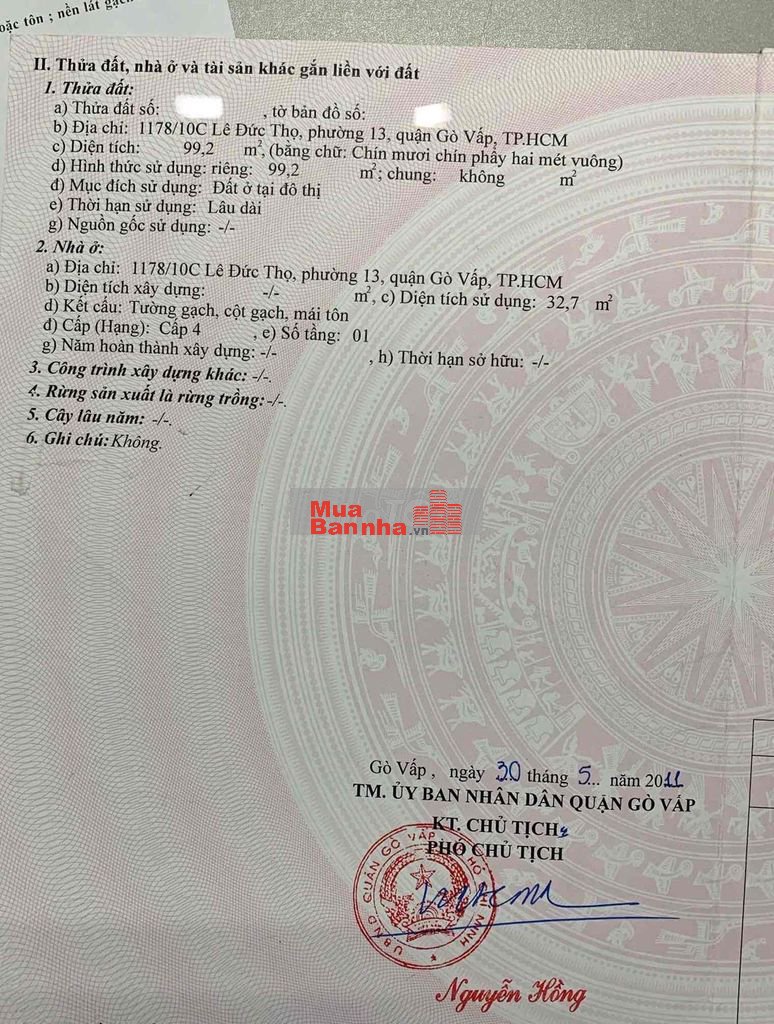 99m2 Đất - Lê Đức Thọ - Bờ kè - Gò Vấp