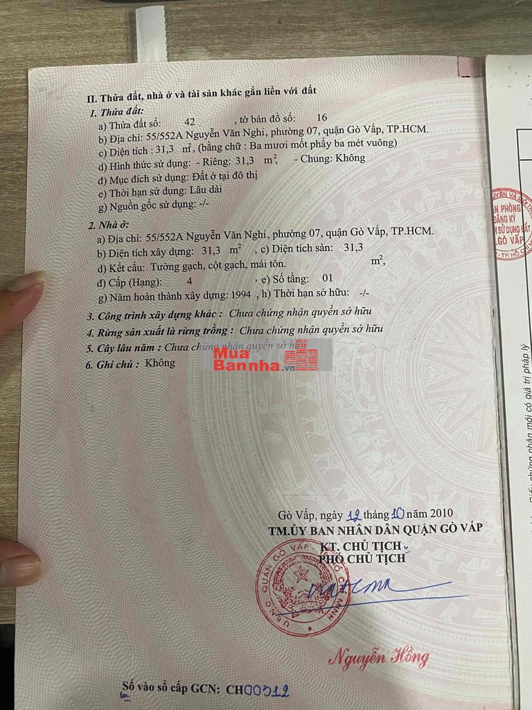 Nhà 3 tầng Trung Tâm Gò Vấp, cách chợ Gò Vấp 200