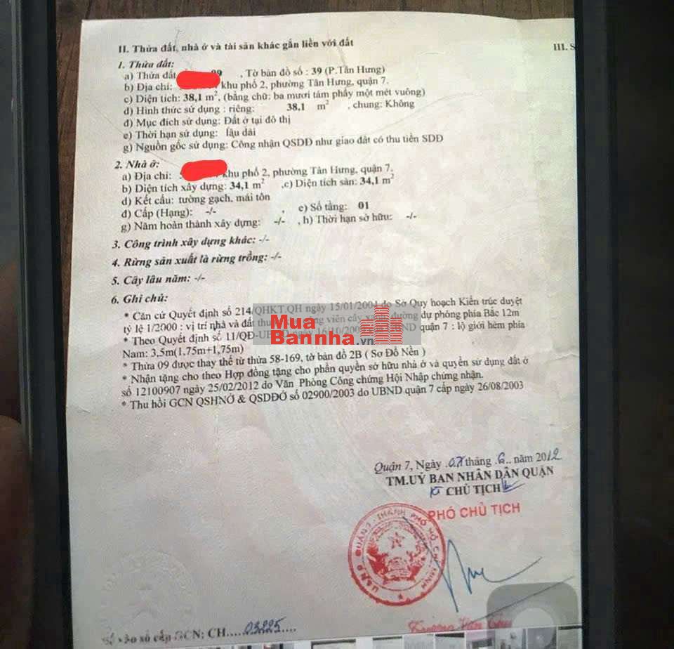 3x13 1 trệt một lửng nhà bán chính chủ quận 7