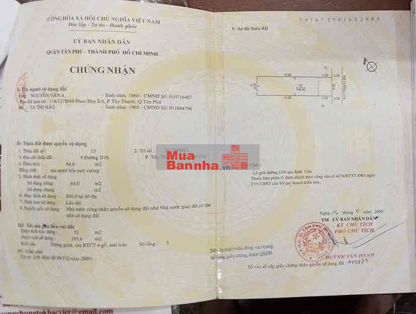 bán nhà mặt tiền D16, 64 mét vuông, khu dân cư, đường 12m