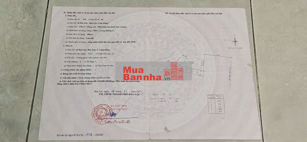 Nhà mặt tiền đường QL20, 300m2. Gần trường học, chợ. Giấy tờ chính chủ