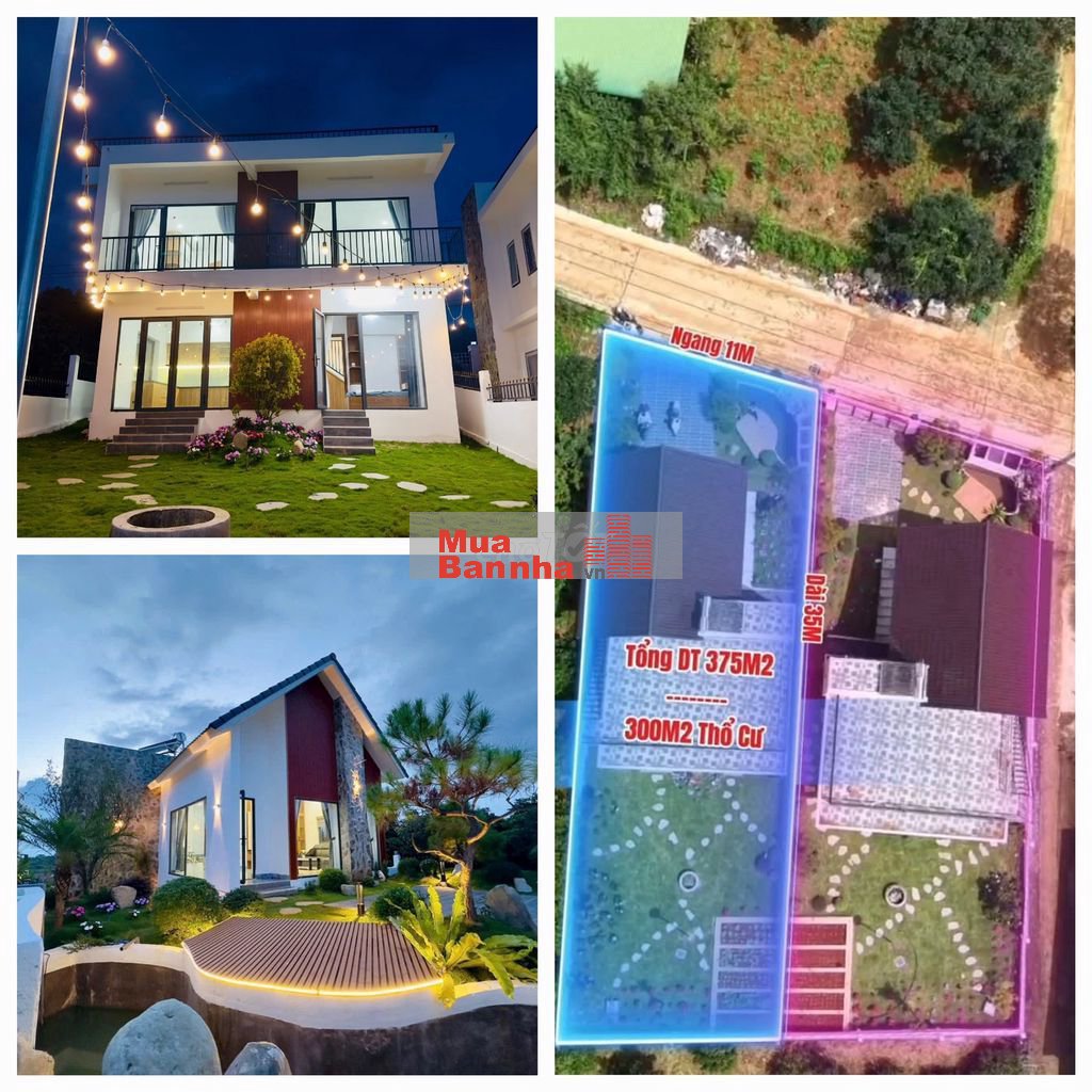Bán villa ven Đà Lạt 375m² sẵn thổ cư sổ riêng full nội thất 3ty550
