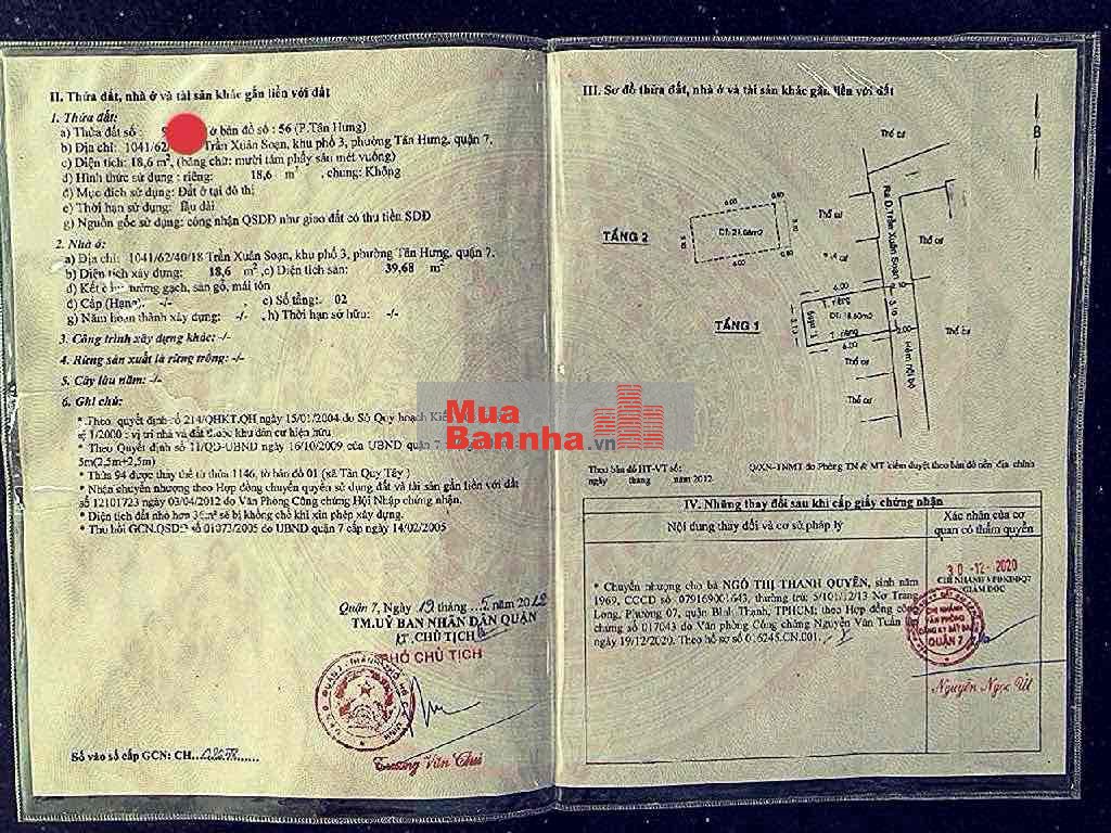 Nhà Trần Xuân Soạn gần Q4-Q8, SHR , 2PN vay bank ok