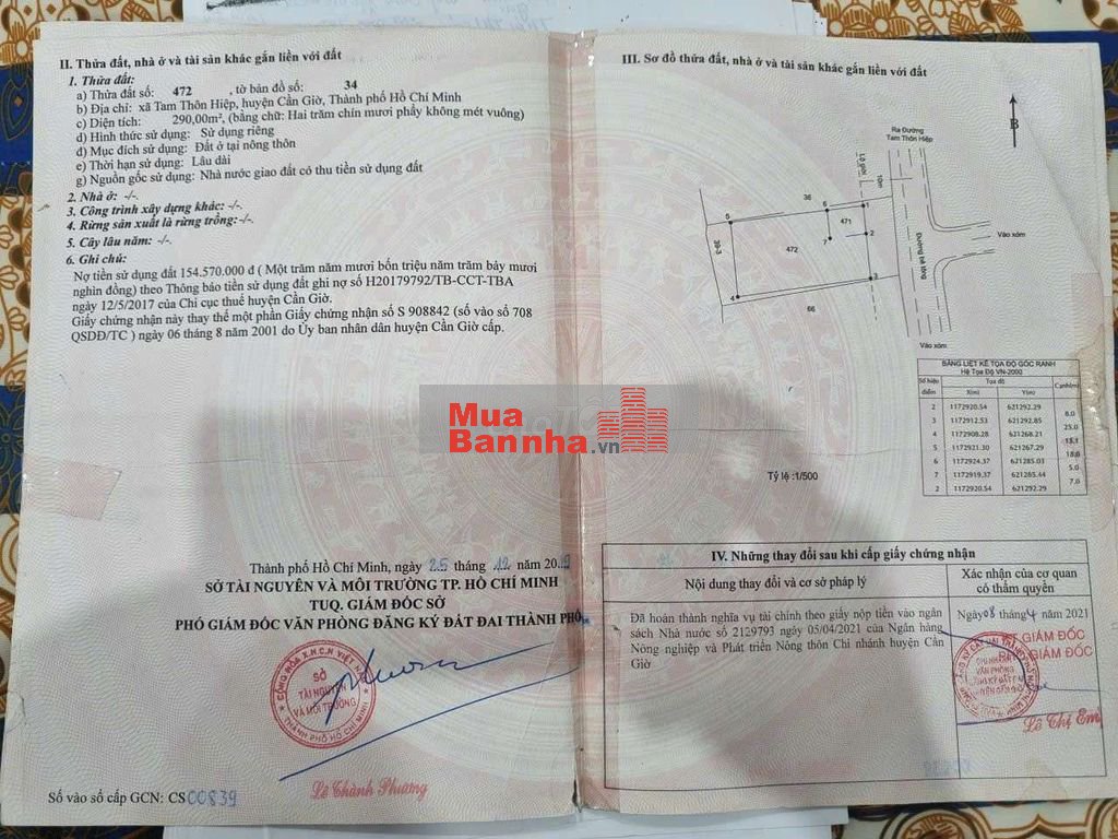 Bán đất tặng 2 căn nhà cấp 4 Ngang 13mx25m KDC An Phước Tam Thôn Hiệp