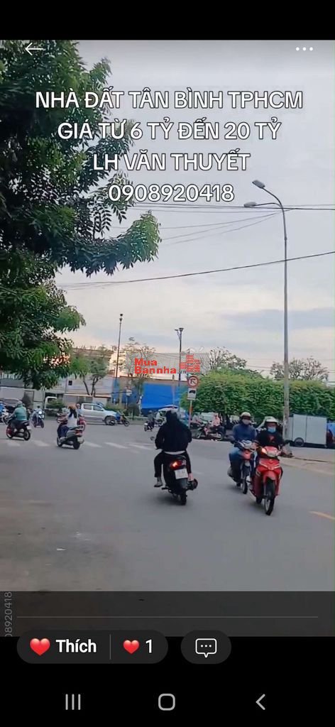 CÁCH MẶT TIỀN ĐƯỜNG NGUYỄN PHÚC CHU NGÃ 3 TRƯƠNG CHINH 15M - 5M X 16M