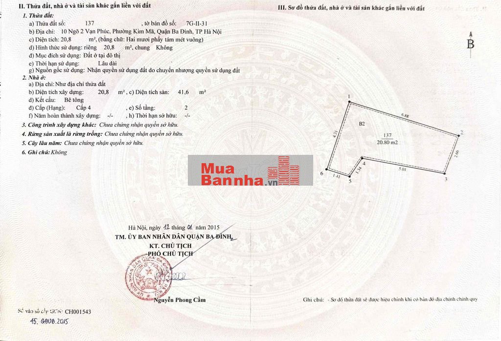 CHÍNH CHỦ BÁN NHÀ KIM MÃ, BA ĐÌNH.