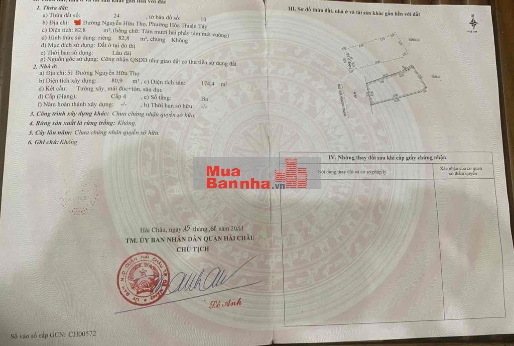 Bán nhà 3 tầng MT Nguyễn Hữu Thọ, Đối diện Bệnh Viện Quân Y 117