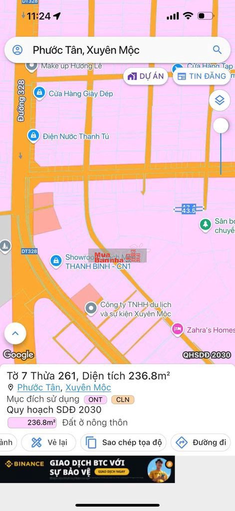 Cần bán 1 lô Cây điệp, Phước tân  Diện tích 236.8m2  5x43,5  Có nhà cấ