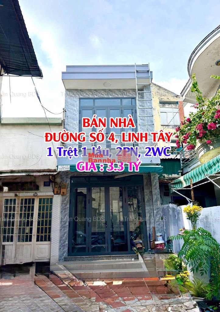🏡 BÁN NHÀ ĐƯỜNG SỐ 4, PHƯỜNG LINH TÂY, THỦ ĐỨC – GIÁ 3.3 TỶ