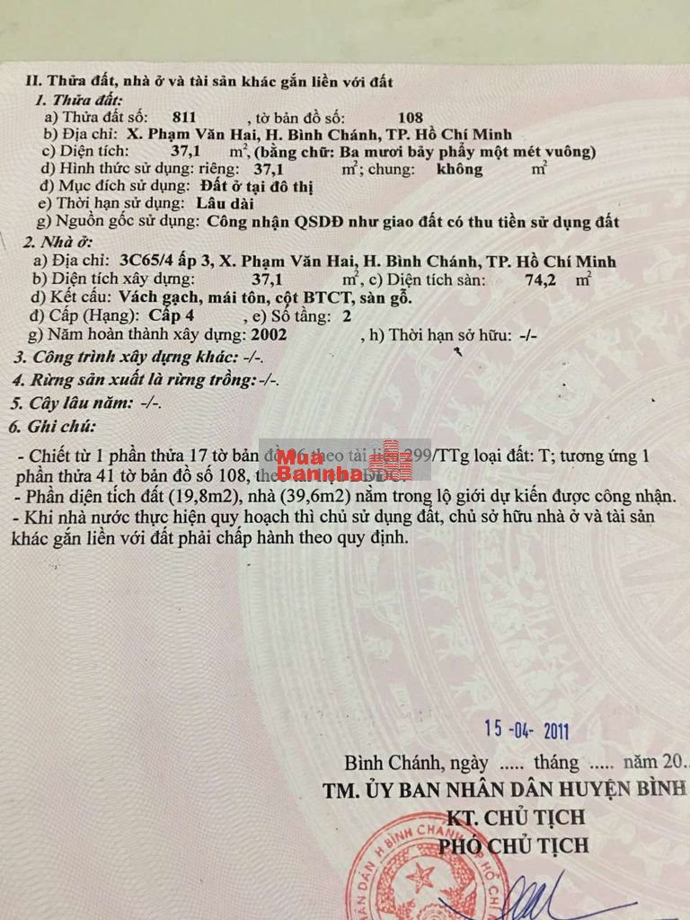 Bán nhà chợ cầu sáng 3C65/4 x- DT: 4x10m CN:40m2 2 tầng
Giá : 1 tỷ 990