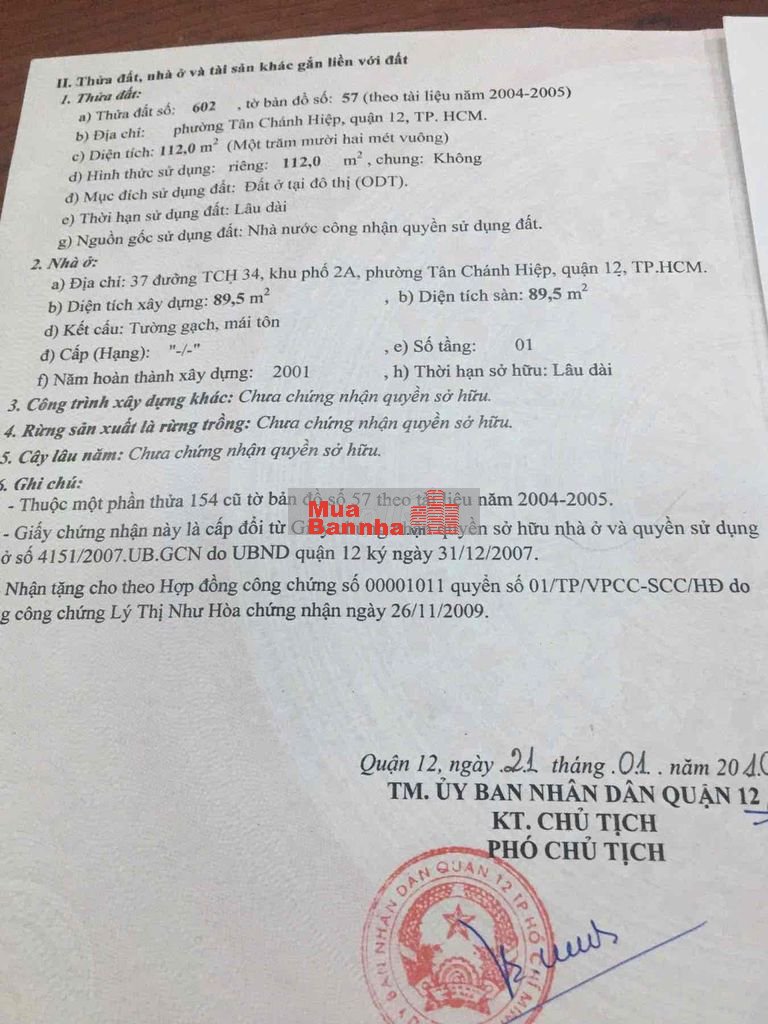 Nhà mặt tiền Tân Chánh Hiệp 34 Quận 12