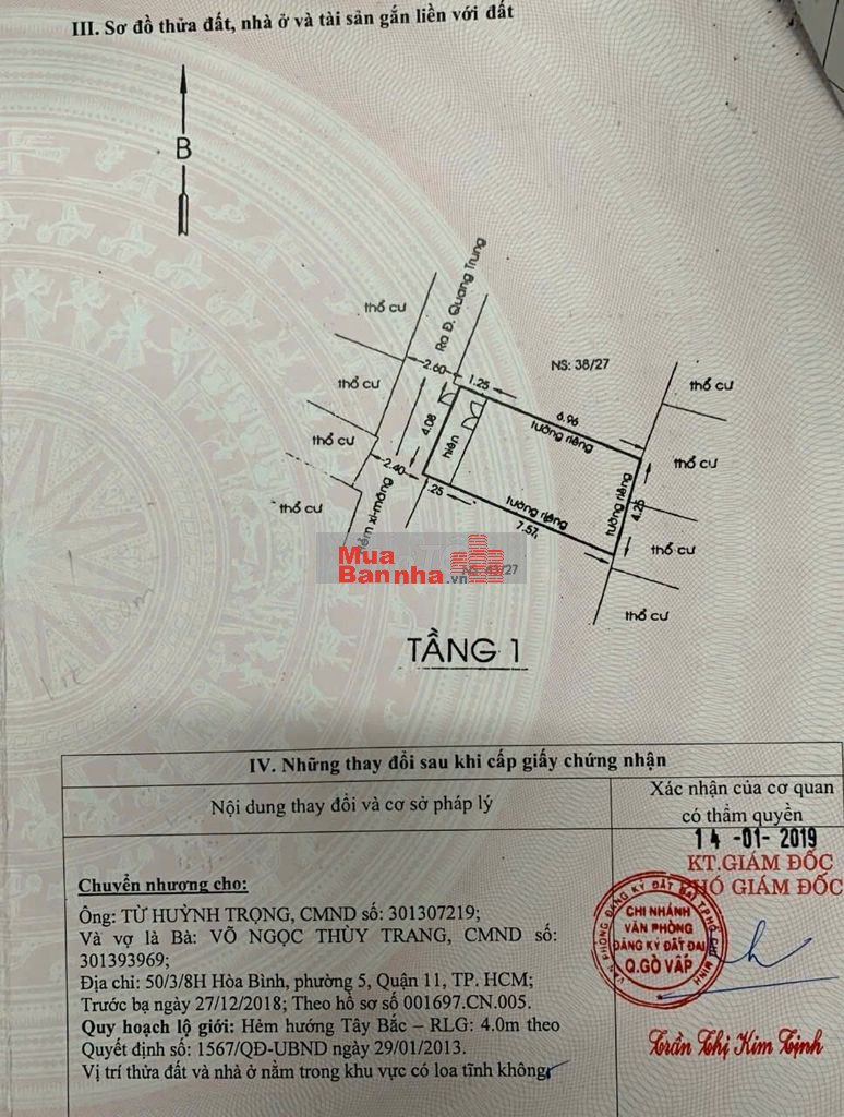 Nhà 4.10m dài gần 10m nở hậu 4.25m Quang Trung-GV