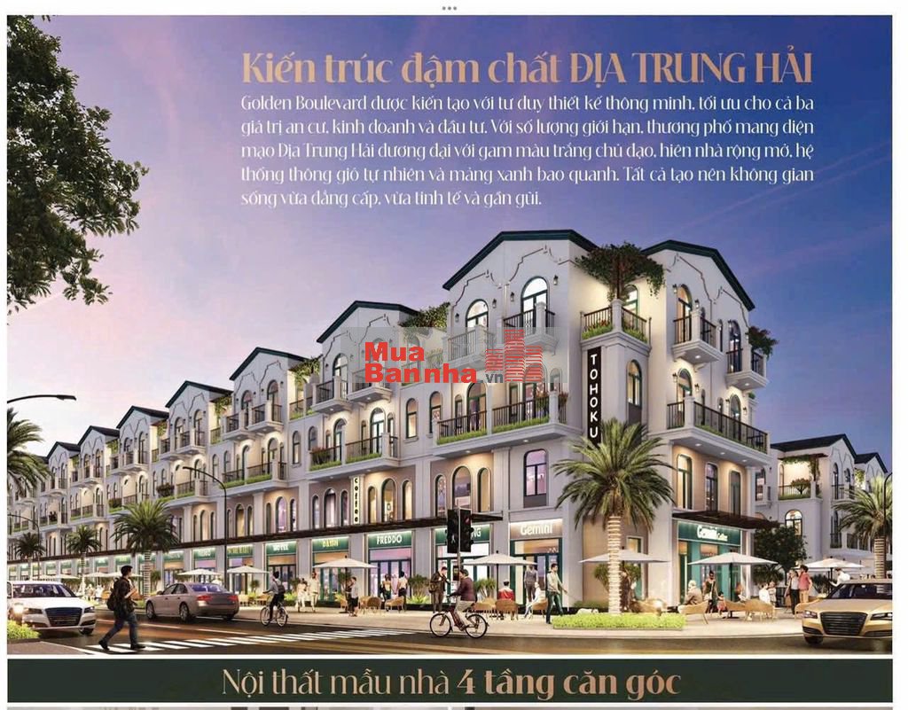 NHẬN BOOKING GIỮ CHỖ DỰ ÁN NHÀ PHỐ GOLDEN BOULEVERD