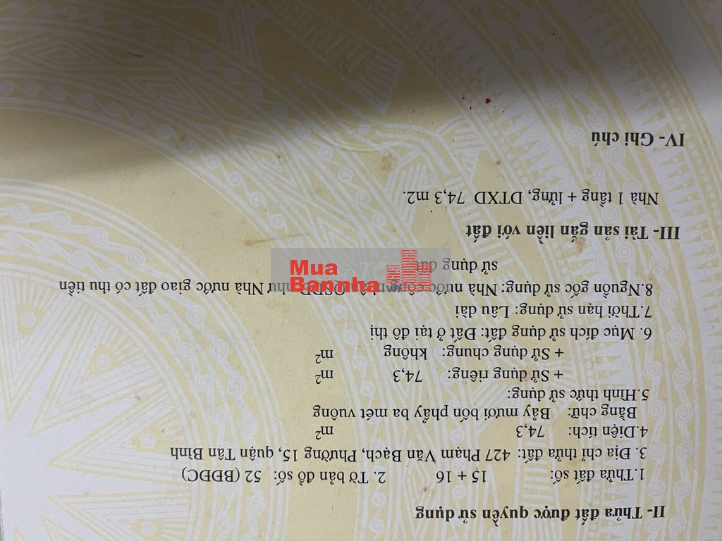 Bán nhà Mặt Tiền 427 Phạm Văn Bạch P15. DT: 4.2 x 19m giá12,5 tỷ