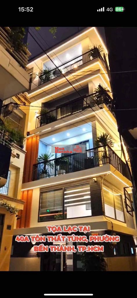 chính chủ bán nhà 40a tôn thất tùng quận 1 dt 74m,4l giá 36ty8 tl