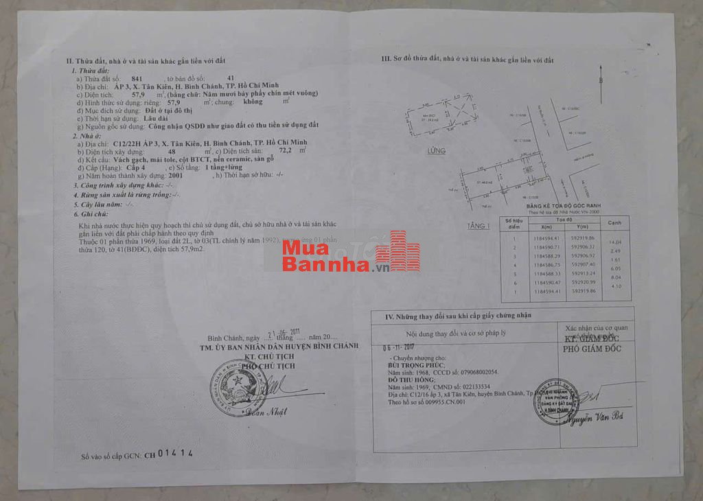 Nhà 1 trệt 1 lầu SHR đường xe hơi