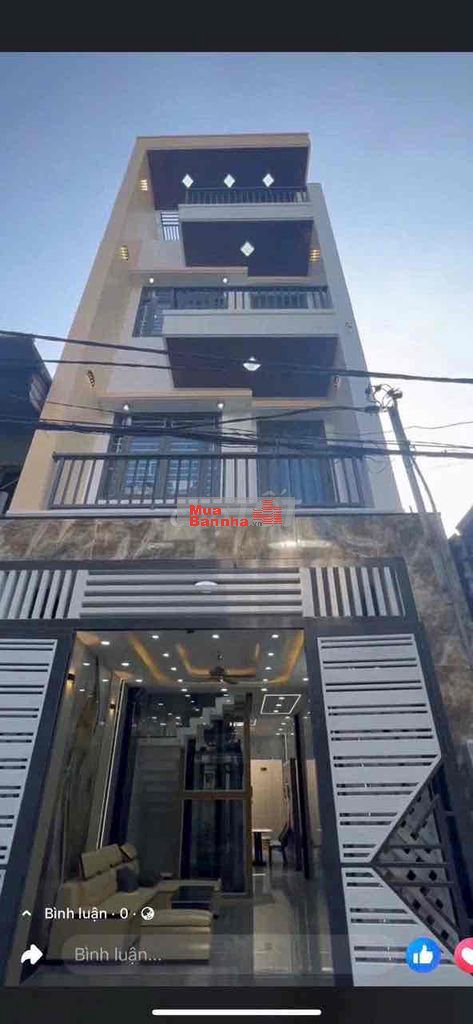 Nhà phố xây mới 4x16m.Đúc 4 tấm có Thang Máy hẻm thông Lê văn Khương