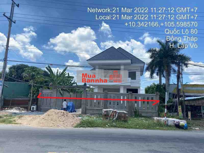 HOT - Bán Biệt thự + Đất 1594m2 đất mặt tiền QL80, Lấp Vò, Đồng Tháp