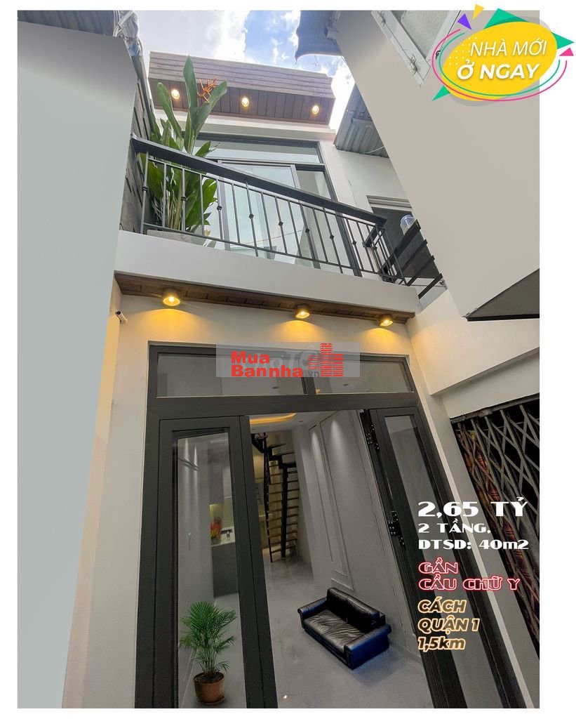 NHÀ MỚI Ở NGAY 2 TẦNG 2 P NGỦ, Đ. BA ĐÌNH GẦN CẦU CHỮ Y Q8 CHỈ 2,65 TỶ
