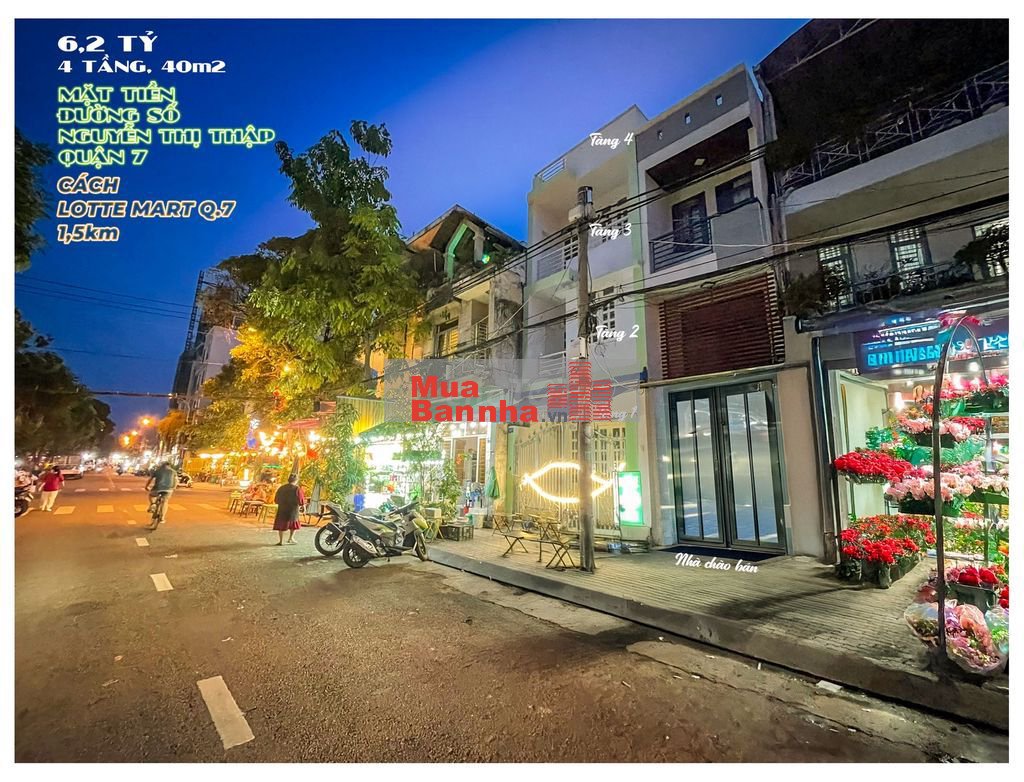 MẶT TIỀN KINH DOANH 4 TẦNG 40m2 ĐƯỜNG SỐ NGUYỄN THỊ THẬP Q7 CHỈ 6,2 TỶ