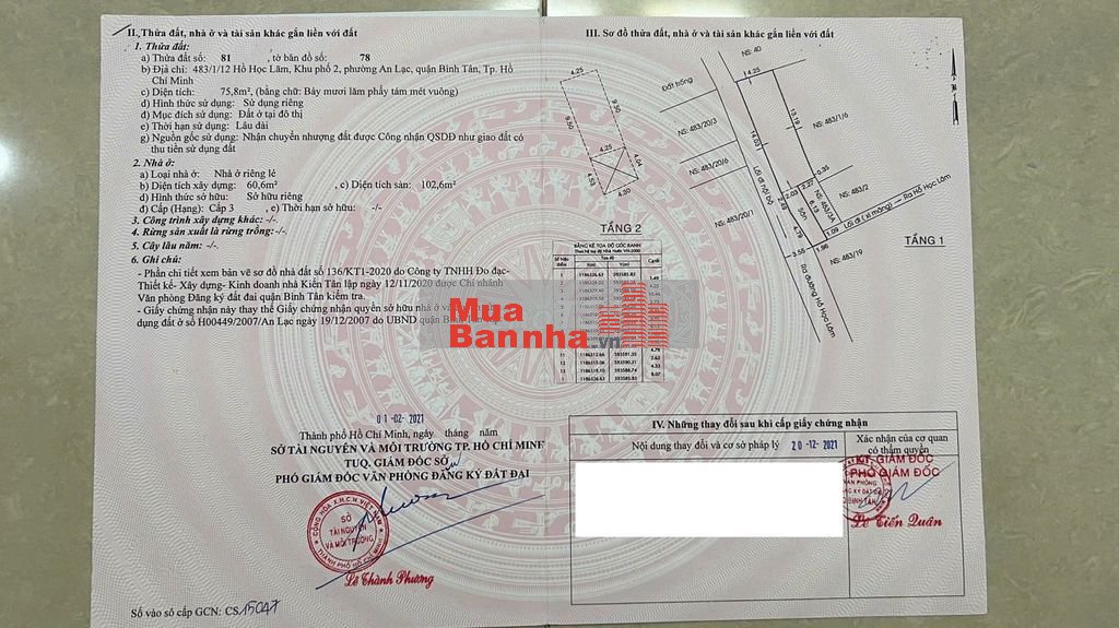 Chính chủ bán nhà 1T1L 2PN, 2WC, sổ riêng, công chứng ngay –Hồ Học Lãm