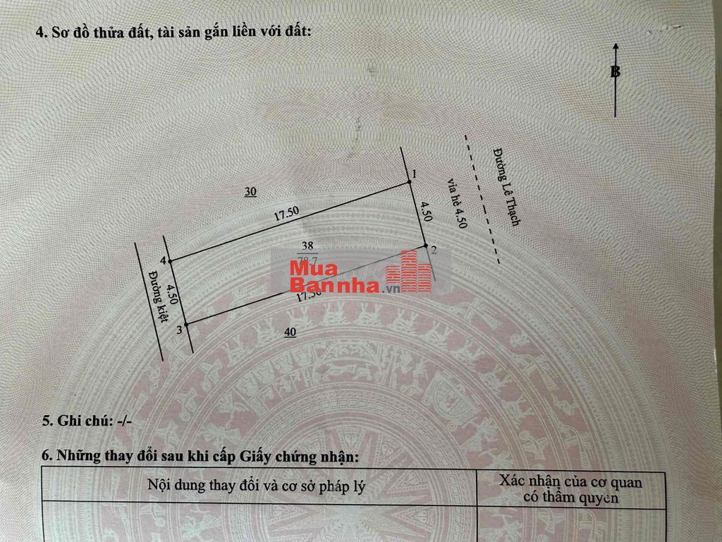 Bán nhà mặt tiền đường 10m5 lê thạch