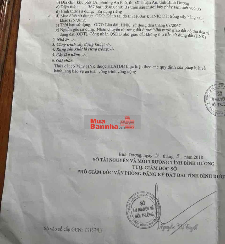 NHÀ CẤP 4 VÀ 8 PHÒNG TRỌ DT 360M MẶT TIỀN DT743, GẦN VÒNG XOAY AN PHÚ