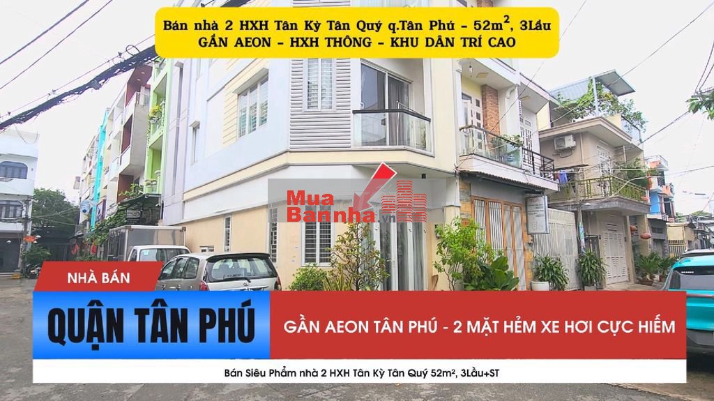 Bán Siêu Phẩm nhà 2 HXH Tân Kỳ Tân Quý 52m², 3Lầu+ST - CẠNH AEON