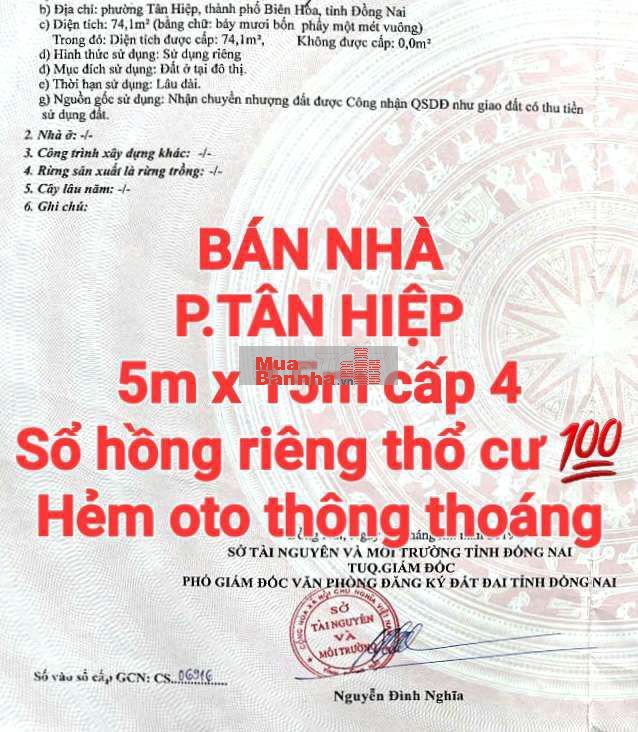 BÁN NHÀ ĐẤT TÂN HIỆP, 1TRỆT 2LẦU, SỔ HỒNG THỔ CƯ, ĐƯỜNG OTO, SÂN OTO