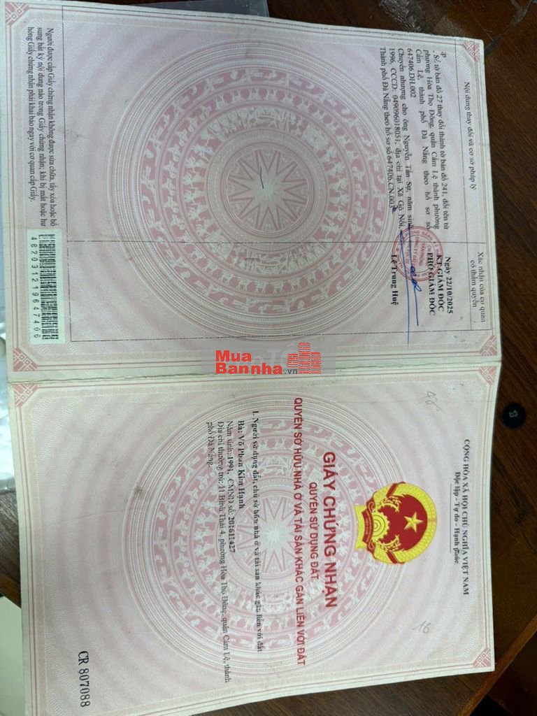 BÁN NHÀ MT BÌNH THÁI 4 GẦN CHỢ CẨM LỆ KHU TRUNG TÂM CHỢ CẨM LỆ