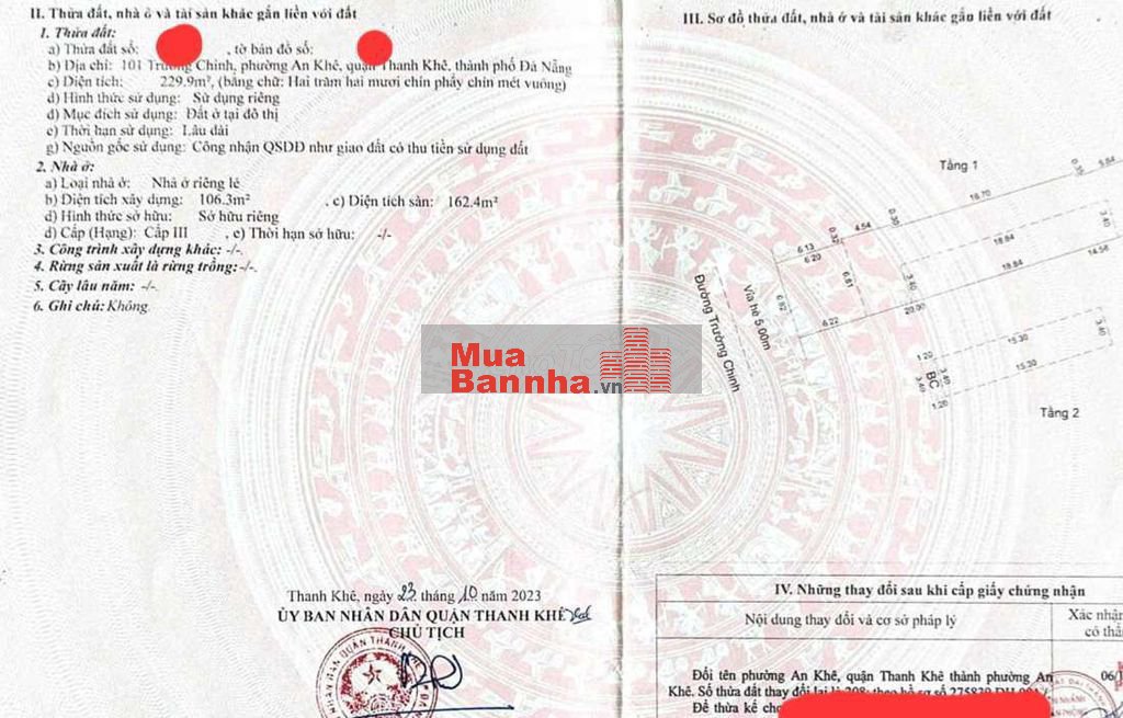 Nhà đất 230m2, đường Trường Chinh, ĐN