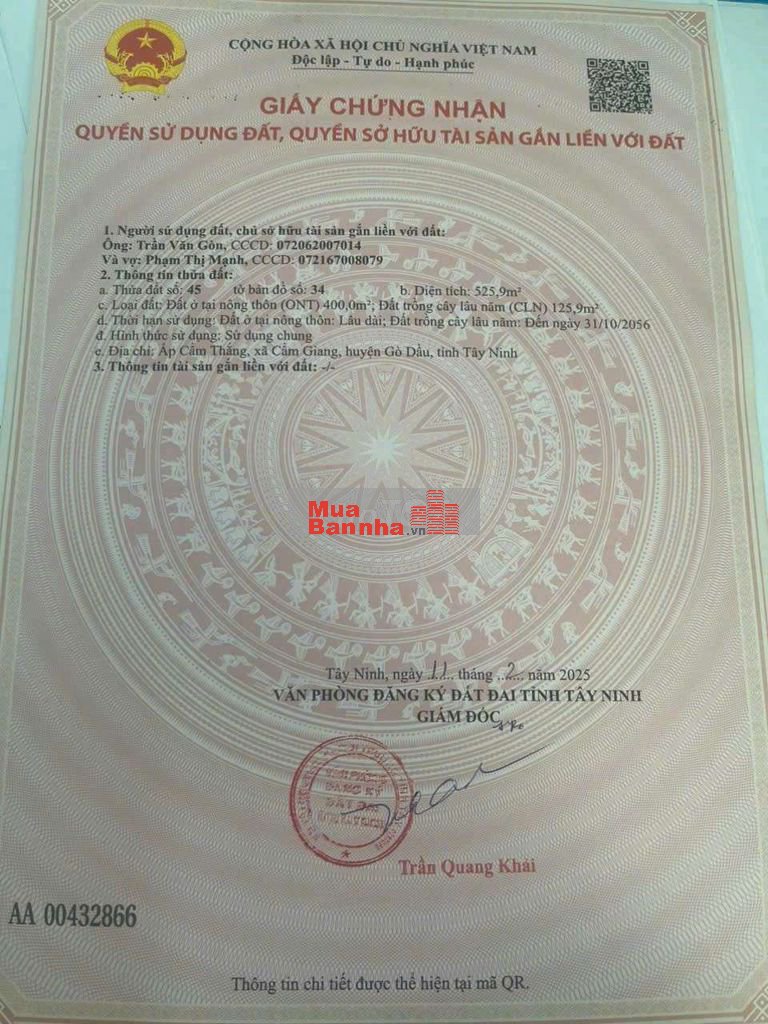 nhà đường nhựa 400 thổ cư Cẩm Giang 2ty8