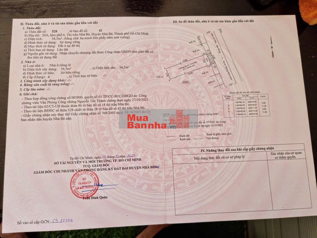 Bán nhà hẻm sổ riêng Đặng Nhữ Lâm - Thị Trấn Nhà Bè