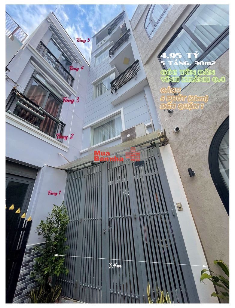 NHÀ MỚI 5 TẦNG 3 P. NGỦ GÓC TÔN ĐẢN - VĨNH KHÁNH Q.4