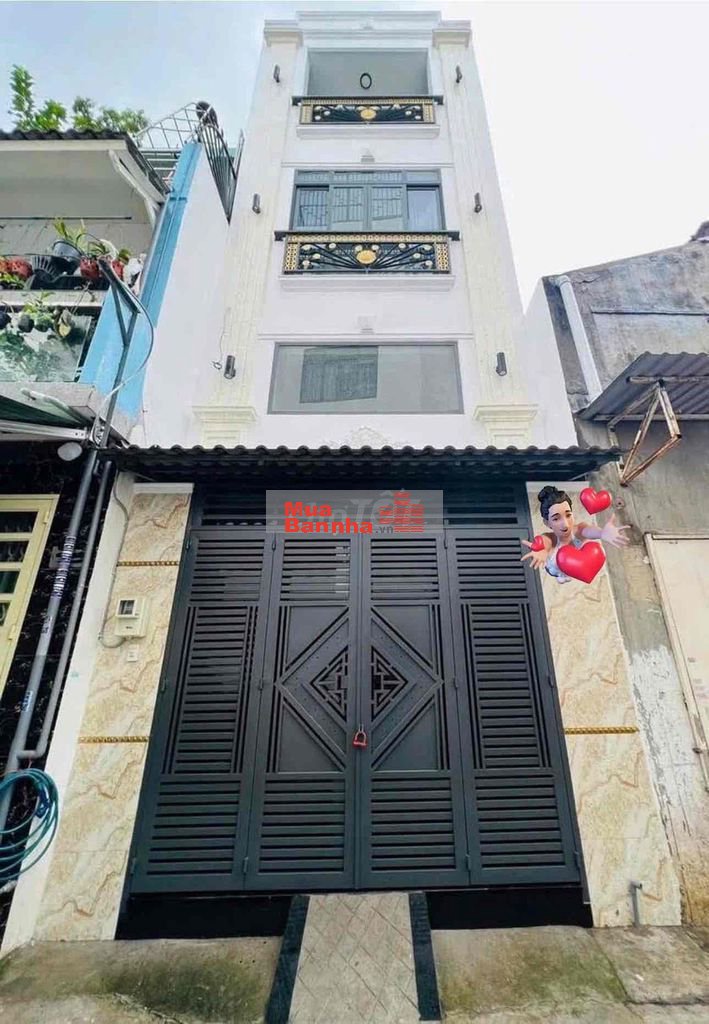 5.25..TỶ-NHÀ ĐẸP GÒ XOÀI-4 TẦNG BTCT-HXH THÔNG-SÁT MẶT TIỀN