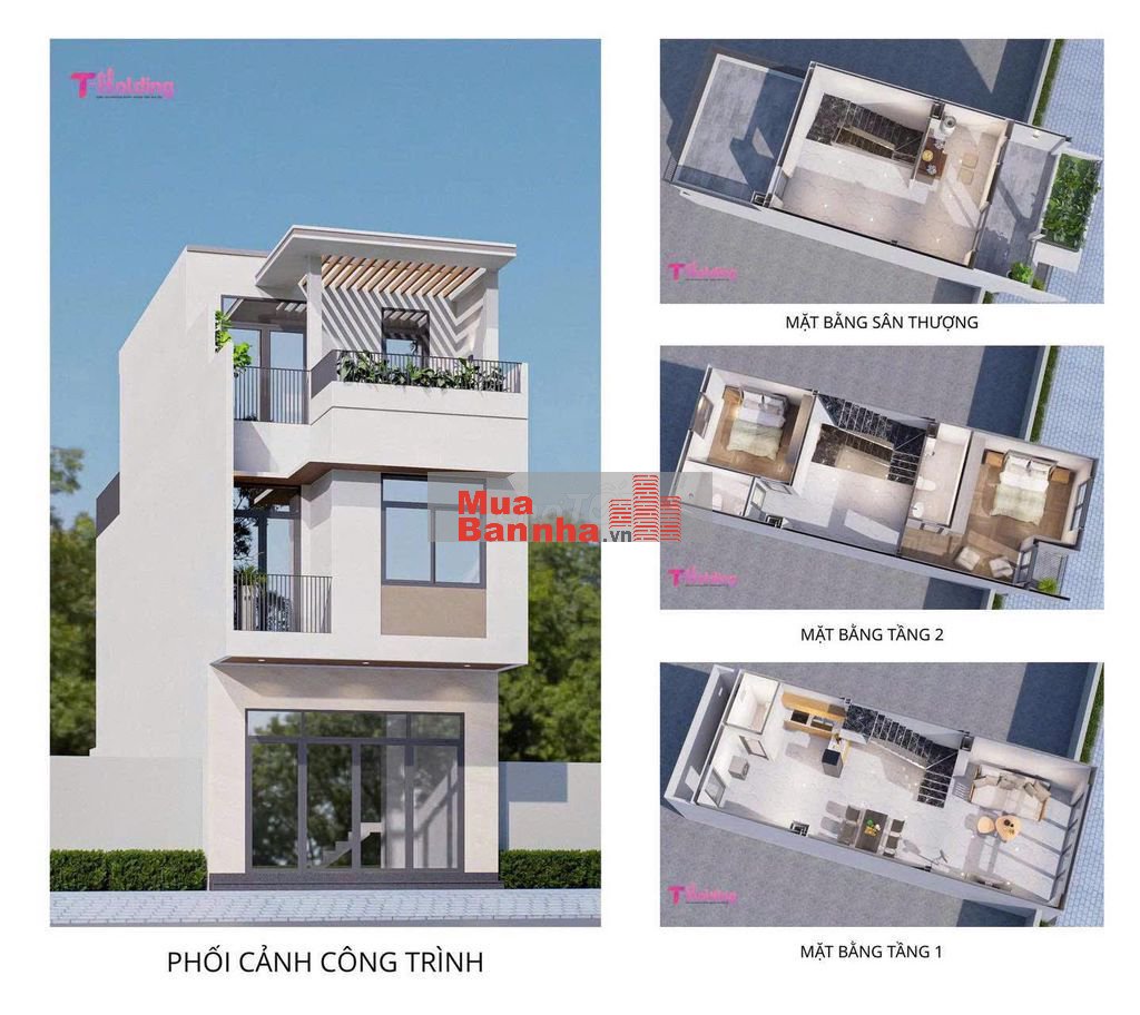 NHÀ XÂY MỚI, CUỐI THÁNG BÀN GIAO, THIẾT KẾ 1 TRỆT 2 LẦU
