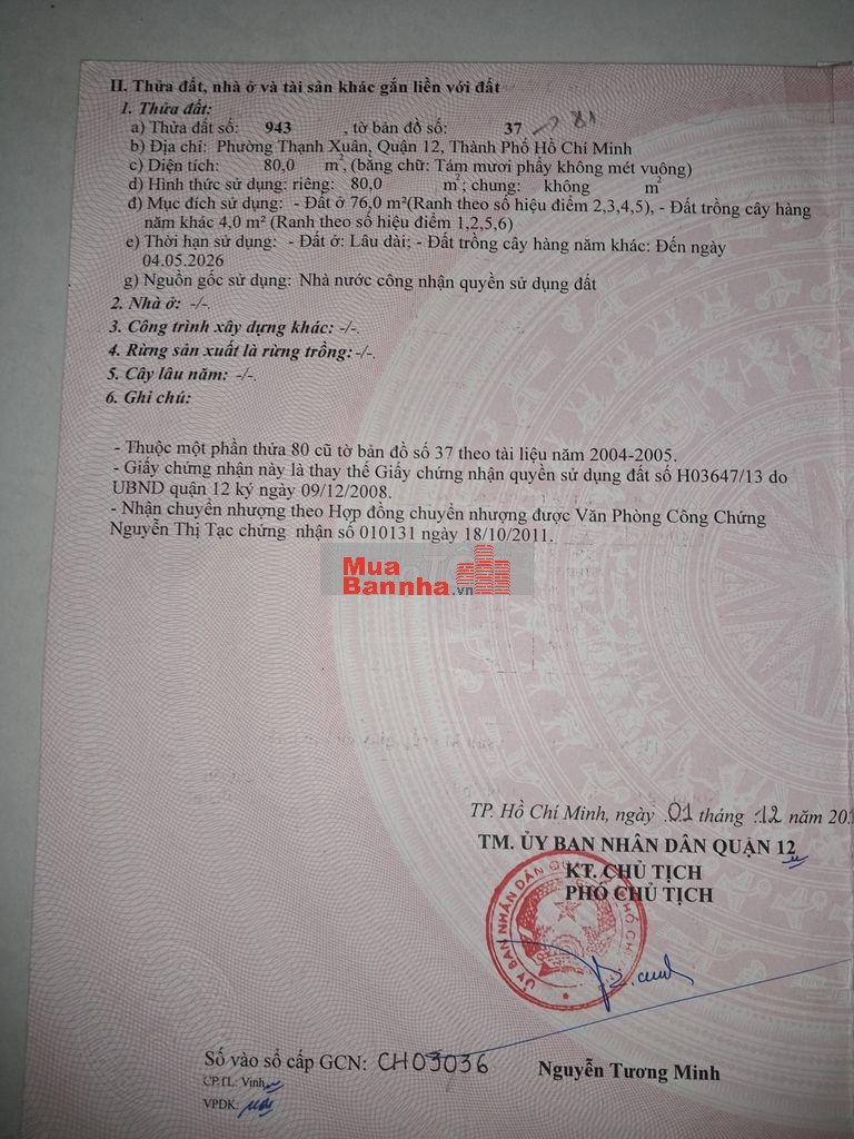 Bán dãy trọ 80m2 đất đường TX25 Quận 12