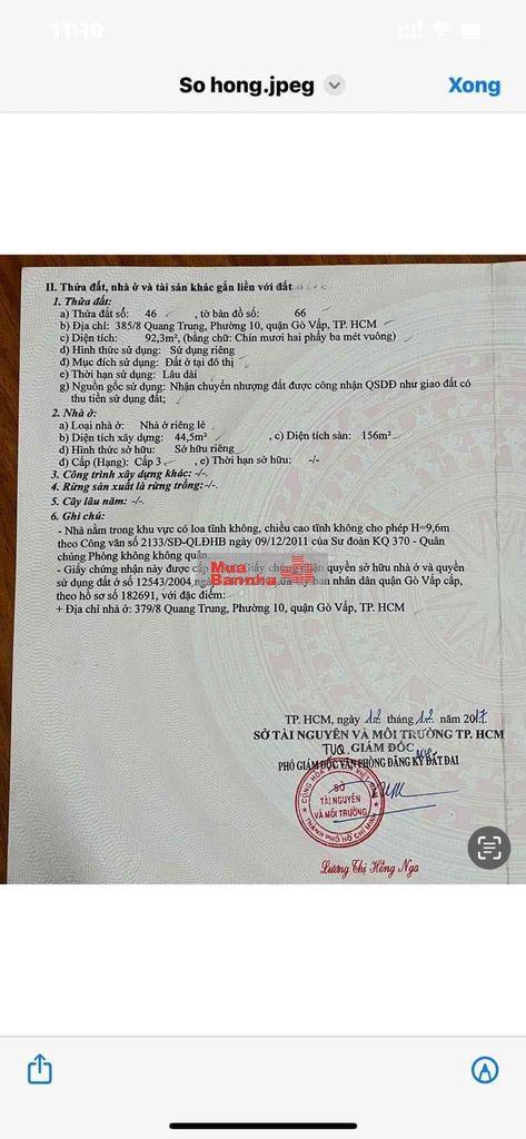 BÁN NHÀ CHÍNH CHỦ HẺM 385/8 QUANG TRUNG, P10, QUẬN GÒ VẤP