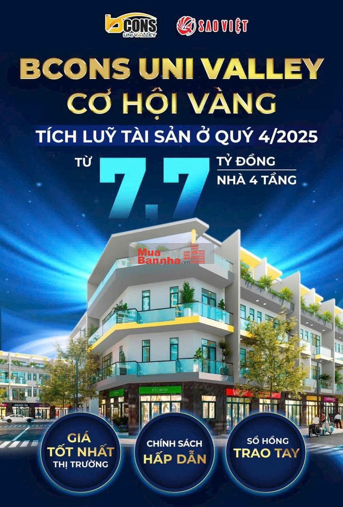 Nhà MT khu compound Dĩ An, TP. HCM - 4 lầu chỉ 7.7 tỷ - LH PKD Bcons