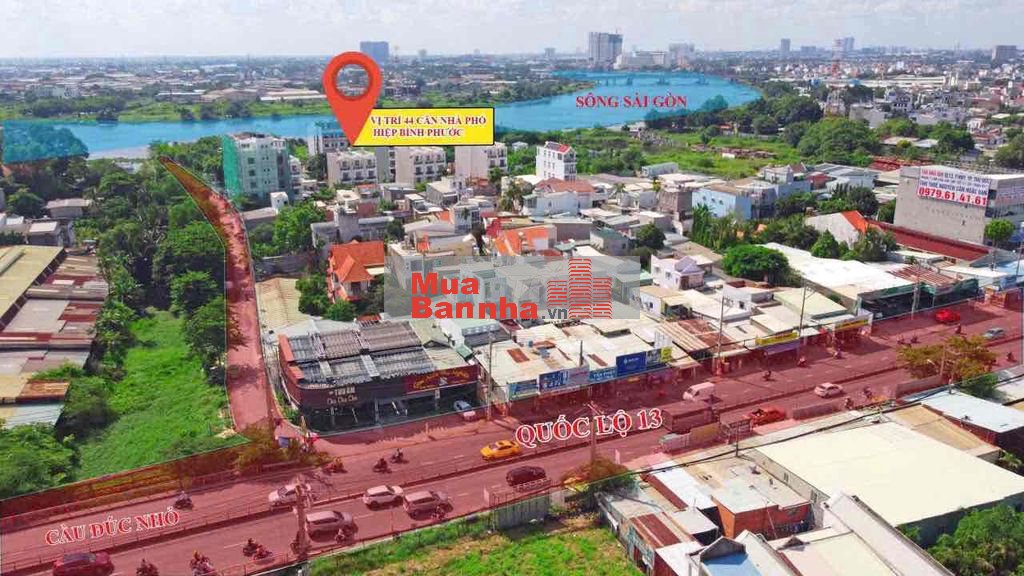 NHÀ PHỐ CỰC ĐẸP NGAY VẠN PHÚC CITY , ĐƯỜNG THÔNG 10M SÁT SÔNG SG, SHR