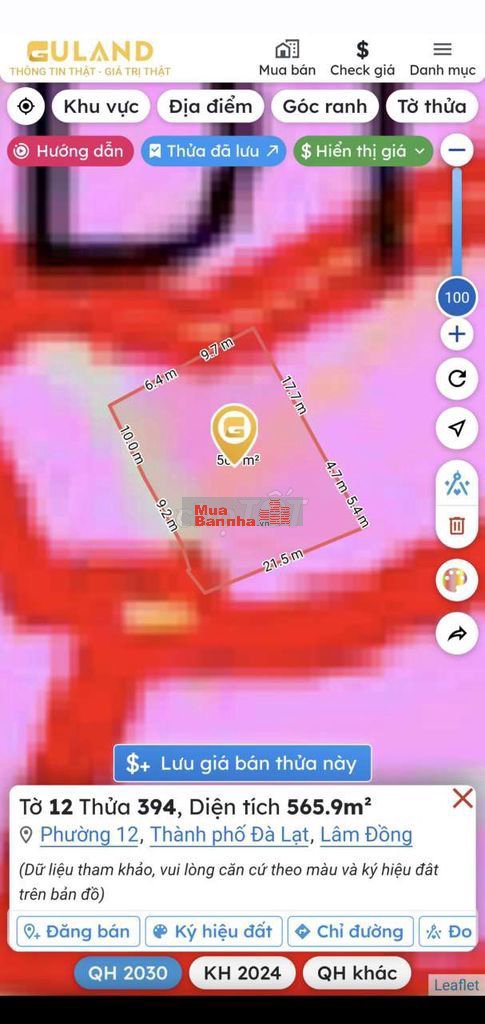 Bán nhà đất rộng, vuông, bằng phẳng tại Hồ Than Thở - Đà Lạt