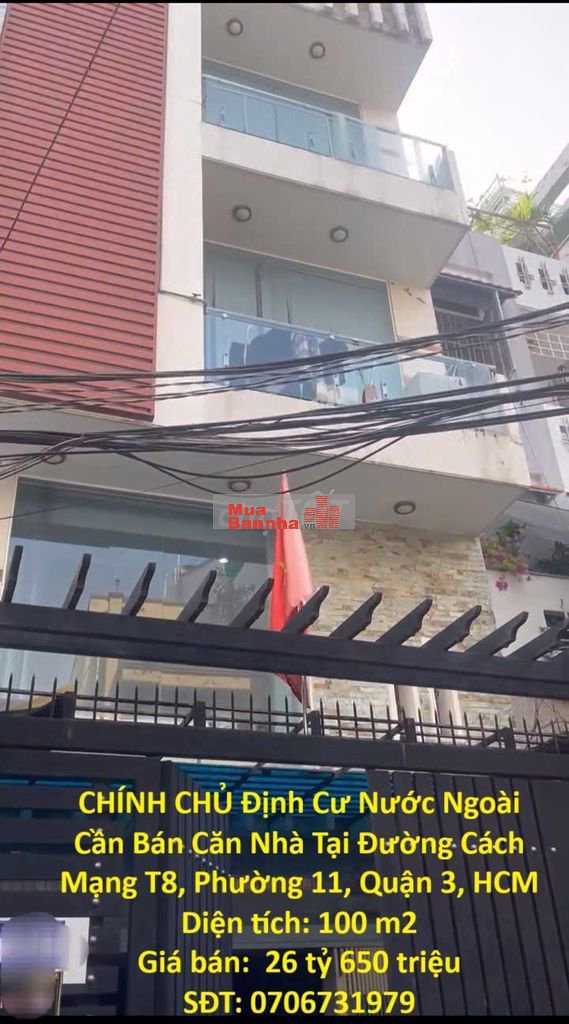 Cần Bán Căn Nhà Tại Đường Cách Mạng T8, Phường 11, Quận 3, HCM