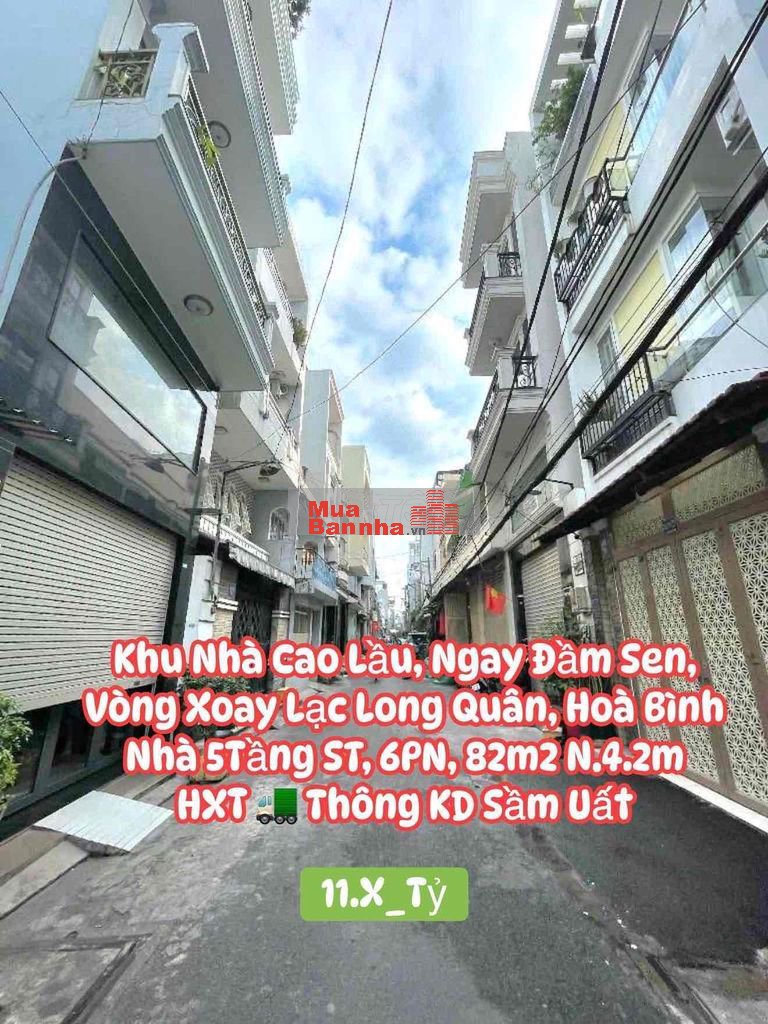 Mặt Tiền Hẻm KD, 5Tầng BTCT, 4.2x20m HXT Thông Hoà Bình, Lạc Long Quân