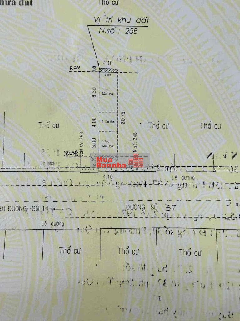 BÁN NHÀ (4,10mX20m) MẶT TIỀN ĐƯỜNG SỐ 37 TÂN QUY QUẬN 7