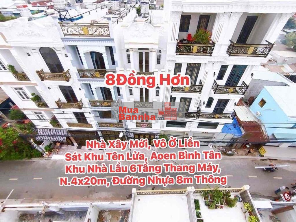 6Tầng Thang Máy, 4x20m Đường Nhựa 8m Thông, Sát Aoen Bình Tân