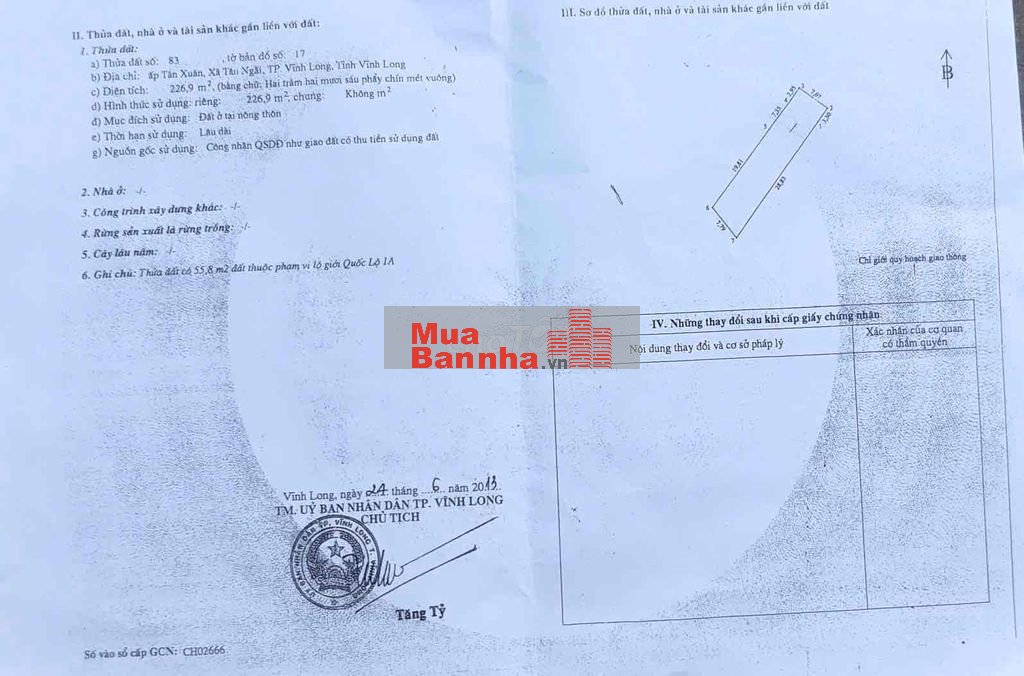 Bán nhà cấp 4 + đất QL1A, Tân Ngãi, TP Vĩnh Long